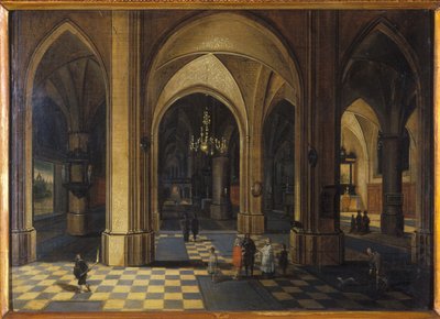 Interior de una iglesia gótica de Pieter the Elder Neeffs